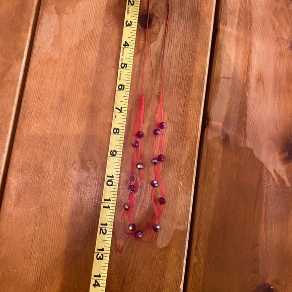 Crystal and Ribbon Necklace - Picture 8 of 9